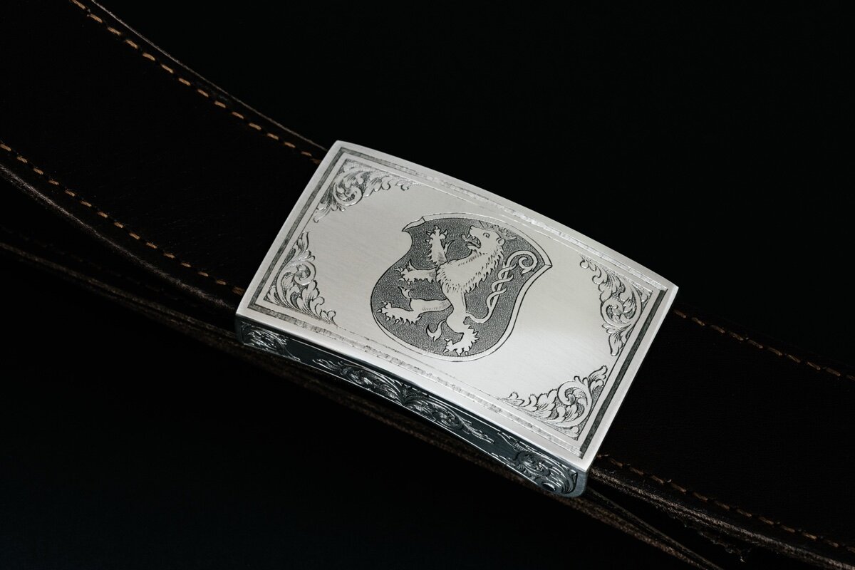 Koppelschliesse Bayerischer Löwe Silber