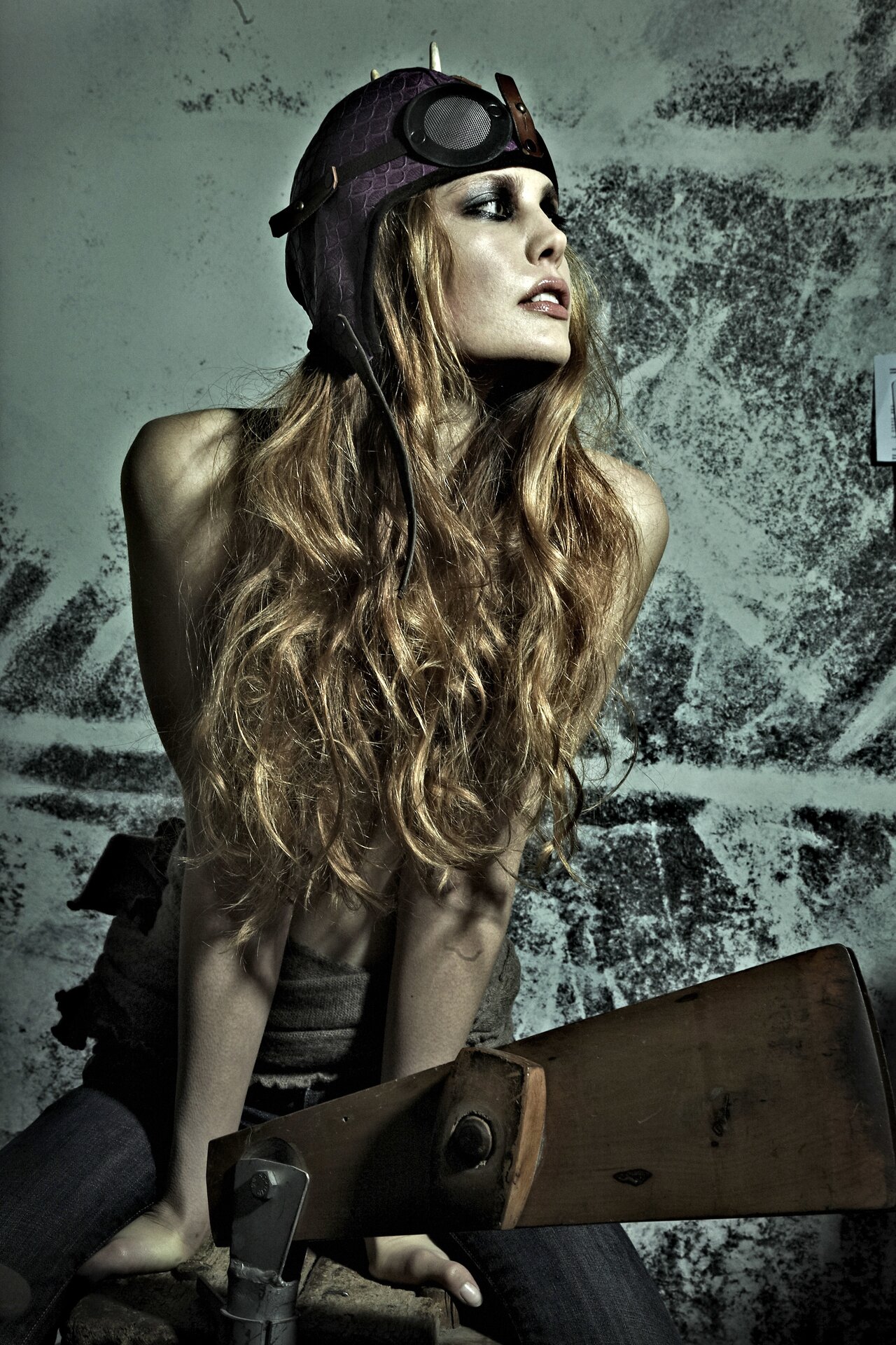 Fliegerhelm und Leder