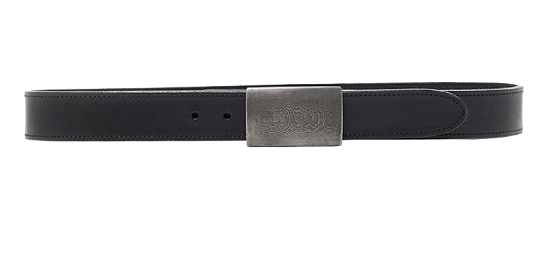 Koppelschloß Damast / Büffel, Rind kaschiert / Riemenbreite 40mm — Koppelgürtel